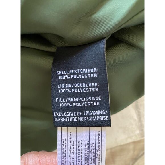 Seven For All Mankind Green Puffer Oversized Cropped Adjustable Waist Jacket L - Picture 10 of 11